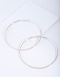 Rose Gold Flat Edge Hoop Earrings - link has visual effect only
