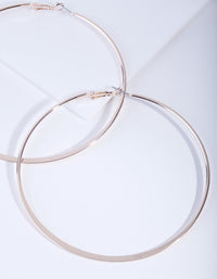 Rose Gold Flat Edge Hoop Earrings - link has visual effect only