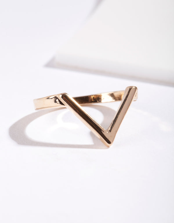 Gold Plain Arrow Ring