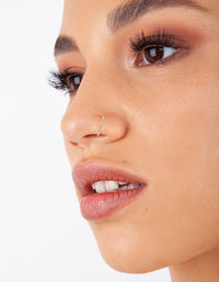 Gold Lip Ear & Nose Fake Hoop Pack - link has visual effect only