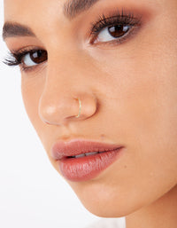 Gold Lip Ear & Nose Fake Hoop Pack - link has visual effect only