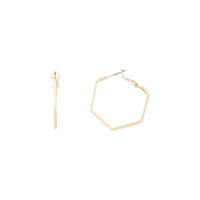Gold Hexagon Hoop Earrings - link has visual effect only