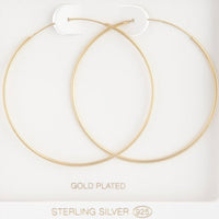 Gold Plated Sterling Silver 50mm Hoop - link has visual effect only