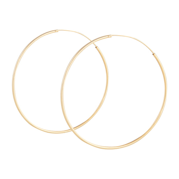 Gold Plated Sterling Silver 50mm Hoop