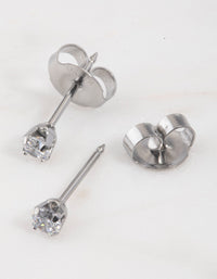 Surgical Steel Cubic Zirconia Diamond Piercing Stud 3mm - link has visual effect only