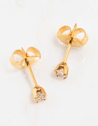 Gold 24K Cubic Zirconia Piercing Stud 3mm - link has visual effect only