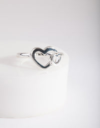Silver Double Heart Ring - link has visual effect only