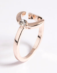 Rose Gold Open Moon Star Ring - link has visual effect only