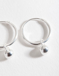 Sterling Silver Mini Bead Hoop Earrings - link has visual effect only