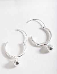 Sterling Silver Mini Bead Hoop Earrings - link has visual effect only