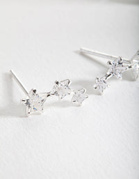 Sterling Silver Cubic Zirconia Star Crawler Earrings - link has visual effect only