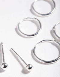 Sterling Silver Ball & Hoop Earring Pack - link has visual effect only