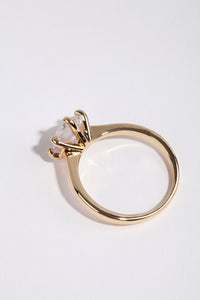 Gold Plated Round Cubic Zirconia Ring - link has visual effect only
