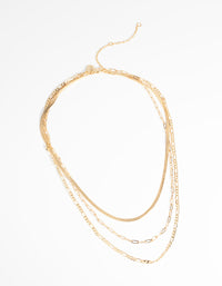 Gold Plated Chain Necklace Pack - link has visual effect only