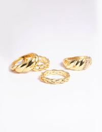 Gold Plated Croissant Ring 4-Pack - link has visual effect only