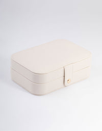 Cream Faux Leather Vanity Jewellery Box - link has visual effect only