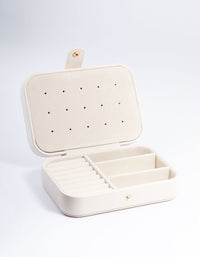 Cream Faux Leather Vanity Jewellery Box - link has visual effect only