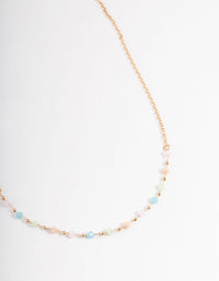 Gold Dainty Bead Necklace - link has visual effect only