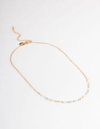 Gold Dainty Bead Necklace - link has visual effect only