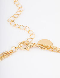 Gold Plated Fine Three Layer Bead Disc Necklace - link has visual effect only