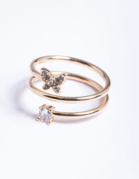 Gold Mini Butterfly Wrap Ring - link has visual effect only