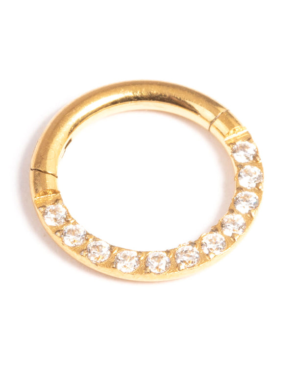 Gold Plated Surgcial Steel Clicker Ring 7mm