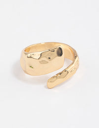 Gold Plated Bold Texture Wrap Ring - link has visual effect only