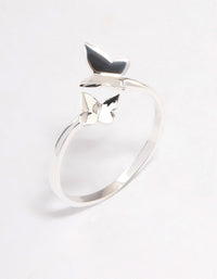 Sterling Silver Double Butterfly Ring - link has visual effect only