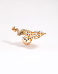 Gold Statement Peacock Ring - link has visual effect only