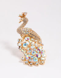 Gold Statement Peacock Ring - link has visual effect only