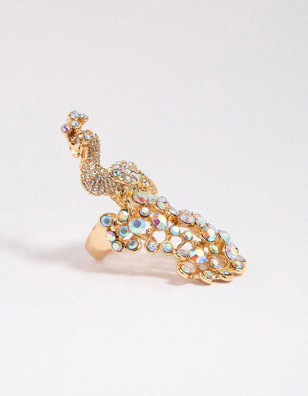 Gold Statement Peacock Ring