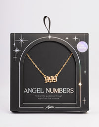 Gold Plated Cubic Zirconia 999 Angel Number Pendant Necklace - link has visual effect only
