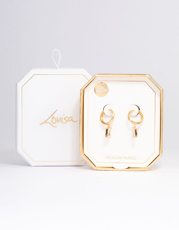Lovisa Triple Band Diamante Hoop Earrings in Gold