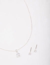 Silver Pear Drop Jewellery Set - link has visual effect only