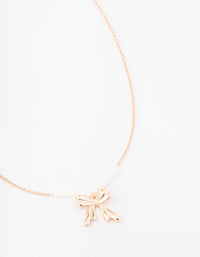 Gold Pearl Bow Short Necklace - link has visual effect only