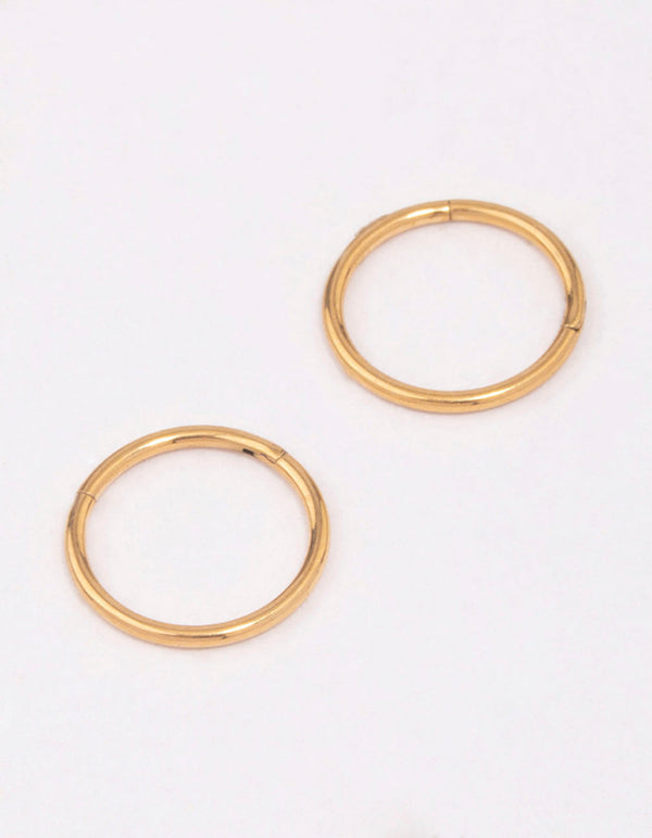 Gold Plated Titanium Sleeper Earrings 8mm