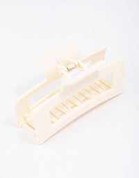 White Large Rectangular Hair Claw Clip - link has visual effect only