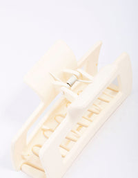 White Large Rectangular Hair Claw Clip - link has visual effect only