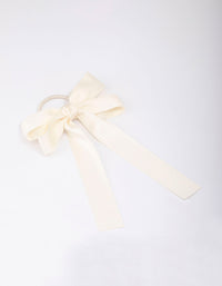 Large Cream Bow Hair Tie - link has visual effect only