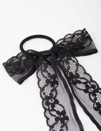 Black Lace Bow Hair Tie - link has visual effect only