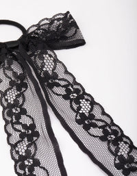 Black Lace Bow Hair Tie - link has visual effect only
