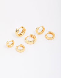 Gold Plated Graduating Hoop Earring 3-Pack - link has visual effect only