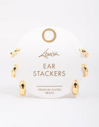 Gold Plated Graduating Hoop Earring 3-Pack - link has visual effect only