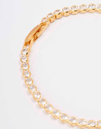 Gold Plated Single Classic Tennis Bracelet - link has visual effect only