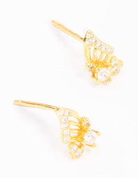 Gold Plated Sterling Silver Butterfly Wing Stud Earrings - link has visual effect only
