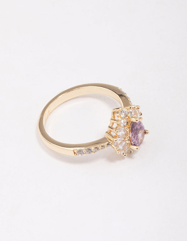 Gold Plated Regal Pear Ring