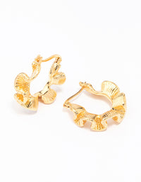 Gold Plated Frill Edge Hoop Earrings - link has visual effect only