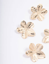 Gold Detail Flower Hair Clip 4-Pack - link has visual effect only
