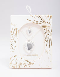 Silver Plated Ornate Heart Pendant Necklace Pack - link has visual effect only