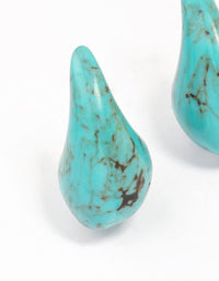 Blue Semi-Precious Teardrop Stud Earrings - link has visual effect only